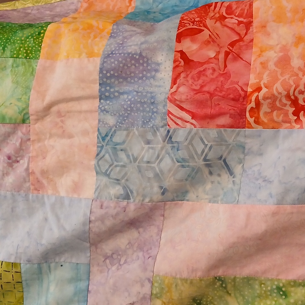 Handmade Colorful Patchwork Quilt - Picture 8 of 12